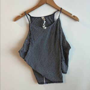 Lululemon Athletica Navy and White Striped Camisole